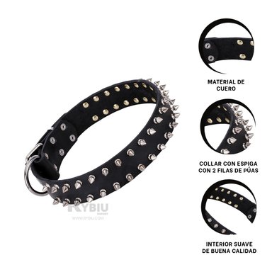 COLLARÍN PERROS MA31058 RYBIU NEGRO TALLA L + ENVOLTORIO REGALO