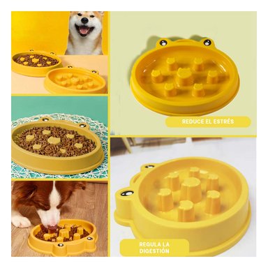 PLATILLO PERRO MA31298 RYBIU MULTIFUNCIONAL AMARILLO + REGALO LIGAS PEINAR