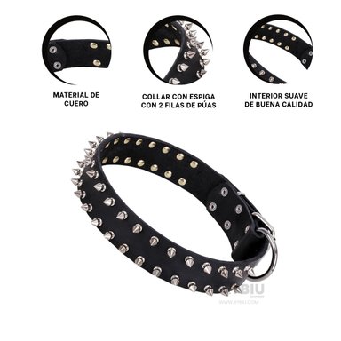 COLLARÍN PERROS MA31058 RYBIU CON ESPIGA NEGRO TALLA L + AGENDITA