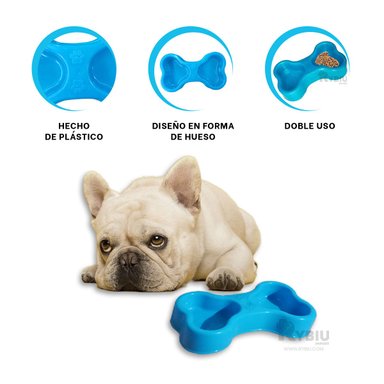 COMEDERO PERRO Y GATO MA31296 RYBIU DUAL PET CELESTE + GIFT MINIAGENDA
