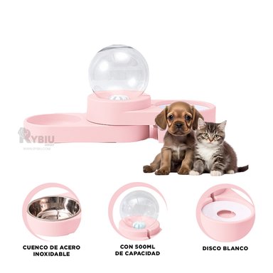 ALIMENTADOR SEGURO PARA GATITOS COLOR ROSADO Y+MINIAGENDA