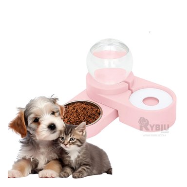 ALIMENTADORATRACTIVO PARA CACHORROS TONO ROSADO Y+STICKERS