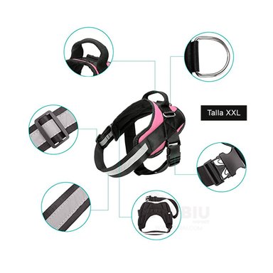 ARNÉS PERROS MA30988 RYBIU FACIL LIBERACION XXL ROSADO + GIFT STICKERS