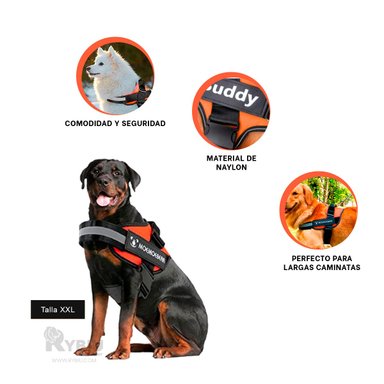 ARNÉS PERROS MA30986 RYBIU DOG COMODO EN ANARANJADO XXL + ENVOLTORIO REGALO