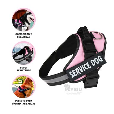CORREA PERROS MA30988 RYBIU APTO GRANDES XXL ROSADO + LIGAS REGALO