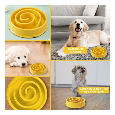 PLATILLO PERRO RYBIU MULTIFUNCIONAL AMARILLO + REGALO LIGAS PEINAR