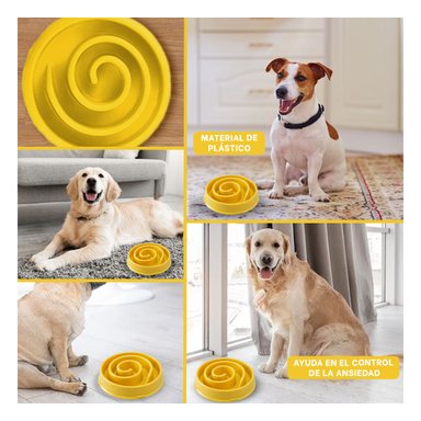 PLATILLO PERRO RYBIU DINAMICO AMARILLO + LIGAS REGALO