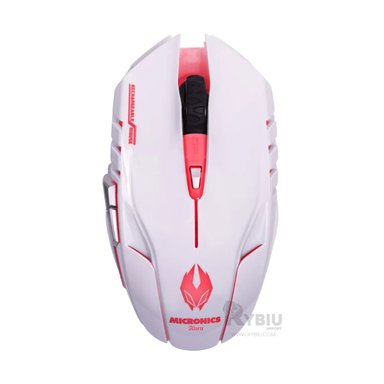 MOUSE GAMER INALÁMBRICO RYBIU M834 BLANCO LED ILUMINACION ROJA + PAPEL REGALO - 2