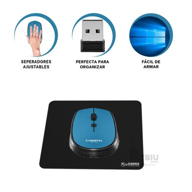 RATÓN INALÁMBRICO RYBIU PRÁCTICO VIAJES M312 EN AZUL + REGALO STICKERS - 3