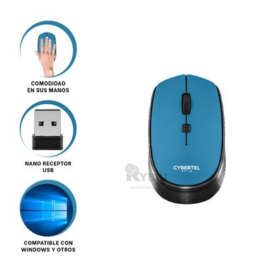 MOUSE INALÁMBRICO RYBIU EFICIENTE SETUP M312 AZUL + PAPEL REGALO - 3