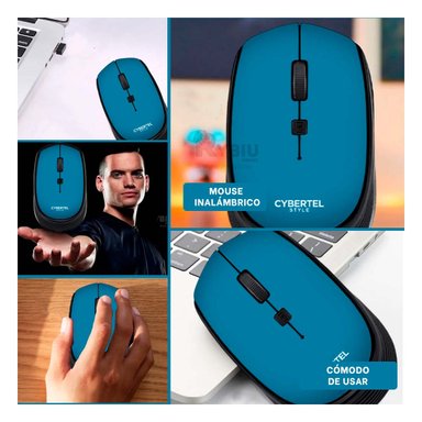MOUSE INALÁMBRICO RYBIU EFICIENTE SETUP M312 AZUL + PAPEL REGALO - 4