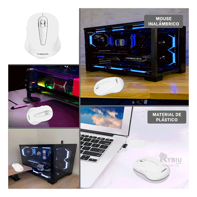 CURSOR INALÁMBRICO RYBIU IDEAL M307 EN BLANCO + REGALO LIGAS PEINAR - 4