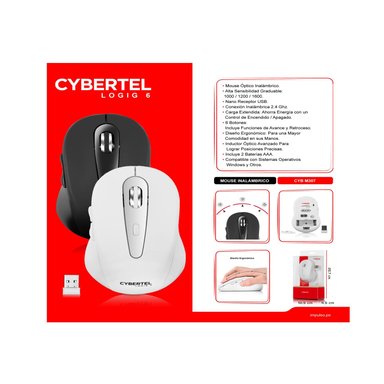 CURSOR INALÁMBRICO RYBIU IDEAL M307 EN BLANCO + REGALO LIGAS PEINAR - 5