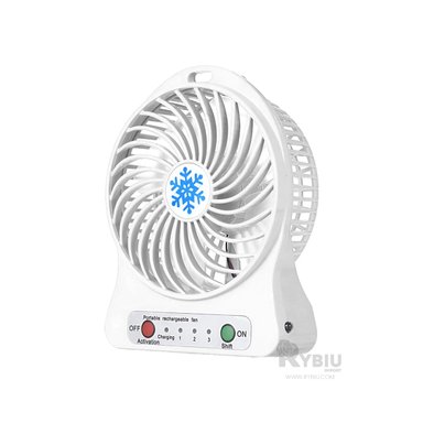 VENTILADOR PORTATIL RYBIU TE29395 UTIL MINI BLANCO + REGALO LIGAS PEINAR - 2