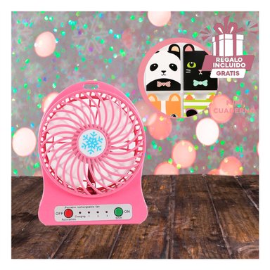 VENTILADOR PORTATIL RYBIU TE29393 SOPLADOR DINAMICO ROSADO + REGALO AGENDITA