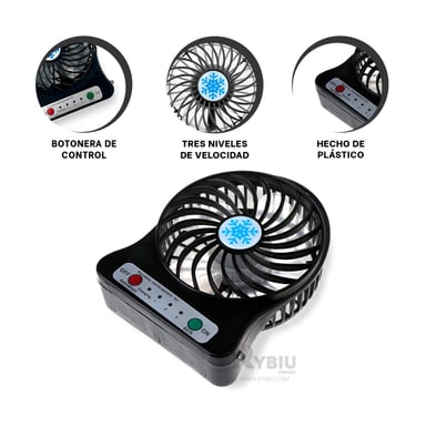 VENTILADOR PORTATIL RYBIU TE29394 SOPLADOR DINAMICO NEGRO + REGALO AGENDITA - 4