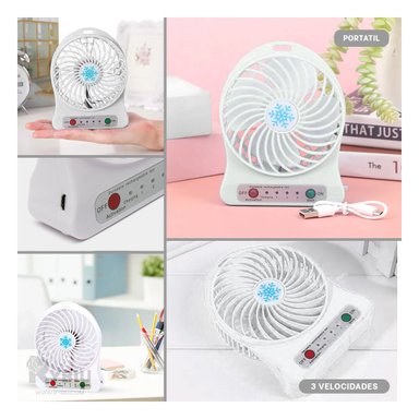VENTILADOR PORTATIL RYBIU TE29395 UTIL MINI OFICINA BLANCO + PAPEL REGALO