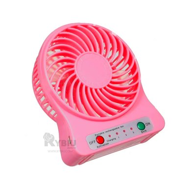 VENTILADOR PORTATIL RYBIU TE29393 UTIL MINI ROSADO + REGALO LIGAS PEINAR - 2