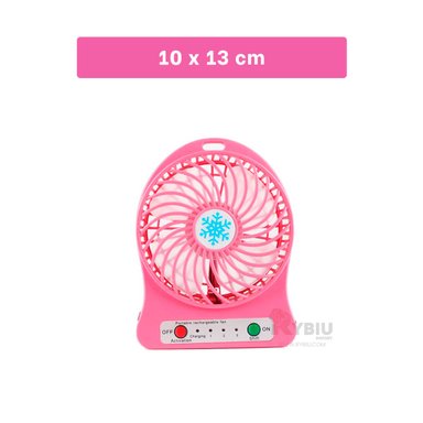 VENTILADOR PORTATIL RYBIU TE29393 UTIL MINI ROSADO + REGALO LIGAS PEINAR - 5