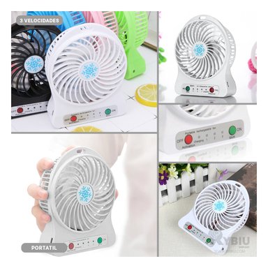 VENTILADOR PORTATIL RYBIU TE29395 SOPLADOR COMPACTO FUNCIONAL BLANCO + GIFT MINIAGENDA
