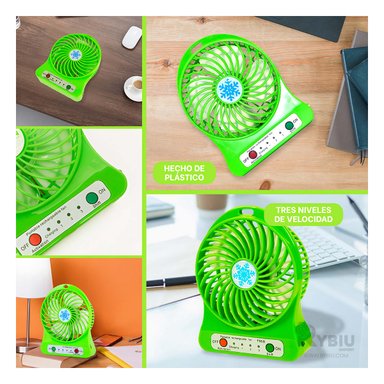 VENTILADOR PORTATIL RYBIU TE29393 SOPLADOR COMPACTO FUNCIONAL VERDE + GIFT MINIAGENDA