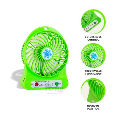 VENTILADOR PORTATIL RYBIU TE29393 SOPLADOR COMPACTO FUNCIONAL VERDE + GIFT MINIAGENDA - 3