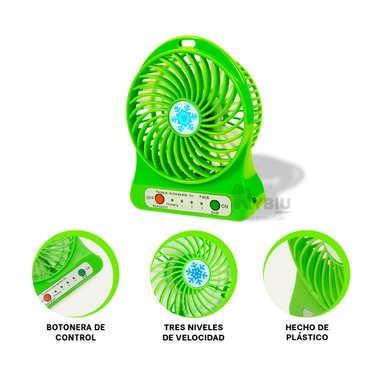 VENTILADOR PORTATIL RYBIU TE29393 SOPLADOR COMPACTO FUNCIONAL VERDE + GIFT MINIAGENDA - 4