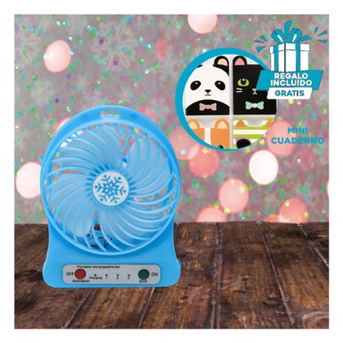 VENTILADOR PORTATIL RYBIU TE29396 SOPLADOR USO DIARIO AZUL + ENVOLTORIO REGALO