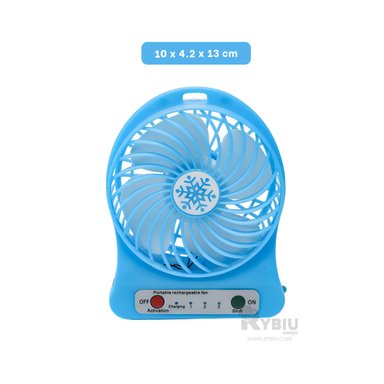 VENTILADOR PORTATIL RYBIU TE29396 SOPLADOR USO DIARIO AZUL + ENVOLTORIO REGALO - 5