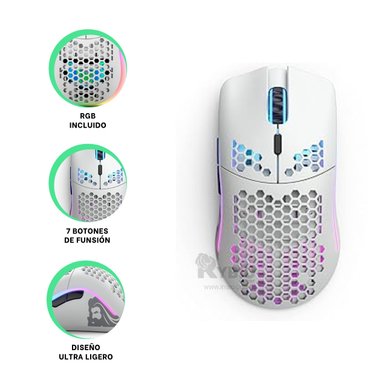 MOUSE GAMER INALÁMBRICO RYBIU GM828RX BLANCO RATON BOTONES AVANCE Y RETROCESO + GIFT STICKERS - 3