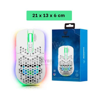 MOUSE GAMER INALÁMBRICO RYBIU GM828RX BLANCO RATON BOTONES AVANCE Y RETROCESO + GIFT STICKERS - 5