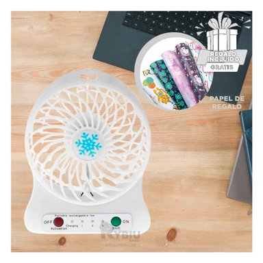VENTILADOR PORTATIL RYBIU TE29395 SOPLADOR MINI RECARGABLE LIGERO BLANCO + GIFT STICKERS
