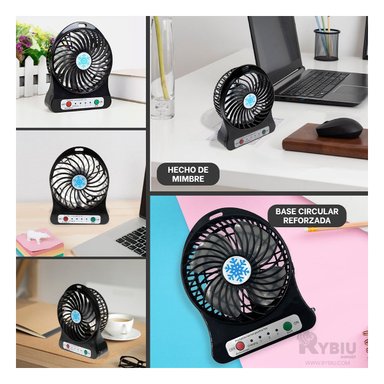 VENTILADOR PORTATIL RYBIU TE29394 SOPLADOR COMPACTO FUNCIONAL NEGRO + GIFT MINIAGENDA