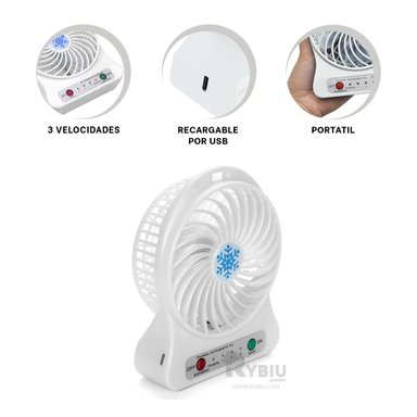 VENTILADOR PORTATIL RYBIU TE29395 SOPLADOR DINAMICO BLANCO + REGALO AGENDITA - 3