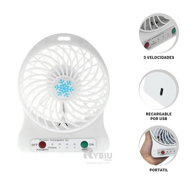 VENTILADOR PORTATIL RYBIU TE29395 SOPLADOR DINAMICO BLANCO + REGALO AGENDITA - 4
