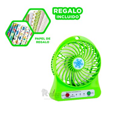VENTILADOR PORTATIL RYBIU TE29393 SOPLADOR DINAMICO VERDE + REGALO AGENDITA
