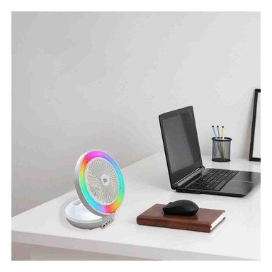 PARLANTE VENTILADOR PORTATIL RYBIU TE29439 BOCINA TONO BLANCO + POST-IT ADHESIVOS - 2