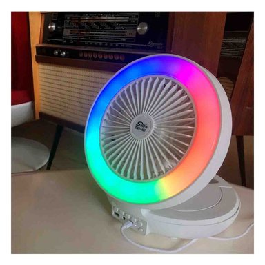PARLANTE VENTILADOR PORTATIL RYBIU TE29439 BOCINA TONO BLANCO + POST-IT ADHESIVOS - 3