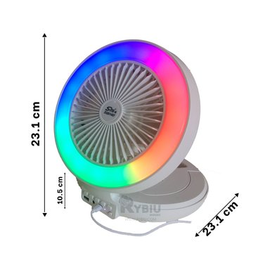 PARLANTE VENTILADOR PORTATIL RYBIU TE29439 ALTAVOZ EFICIENTE BLANCO + REGALO STICKERS - 5
