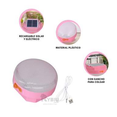 LAMPARA RYBIU TE29438 ROSADO NOCHE SEGURA EN +ENVOLTORIO REGALO