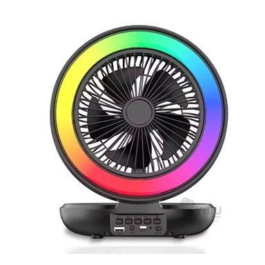 PARLANTE VENTILADOR PORTATIL RYBIU TE29439 ALTAVOZ DISEÑO MODERNO NEGRO + ENVOLTORIO REGALO