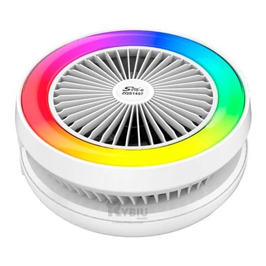 PARLANTE VENTILADOR PORTATIL RYBIU TE29439 ALTAVOZ INCLUIDO COLOR BLANCO + GIFT STICKERS