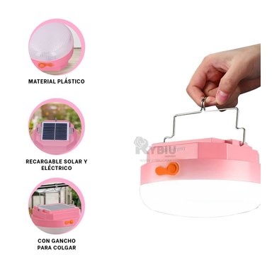 LAMPARA RYBIU TE29438 ROSADO ALTA LUMINOSIDAD +GIFT STICKERS