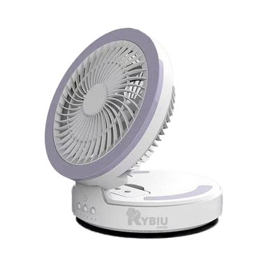 PARLANTE VENTILADOR PORTATIL RYBIU TE29439 BOCINA BLANCO + REGALO LIGAS PEINAR