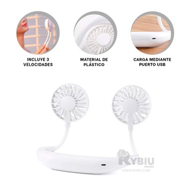 VENTILADOR PORTATIL RYBIU TE29504 SOPLADOR FUNCIONAL CUELLO BLANCO + LIGAS REGALO