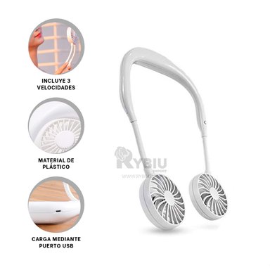 VENTILADOR PORTATIL RYBIU TE29504 VENTILACION LIVIANO CUELLO BLANCO + REGALO AGENDITA - 4