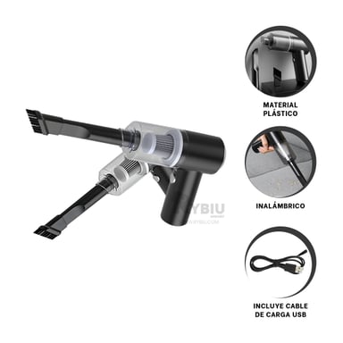 ASPIRADOR RYBIU INALÁMBRICO MINI CASA EN NEGRO Y+REGALO LIGAS PEINAR TE29444 - 3