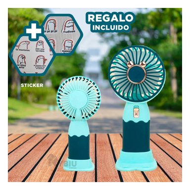 VENTILADOR RYBIU TE29785 REFRESCADOR MULTIUSO VERSATIL VERDE + GIFT STICKERS