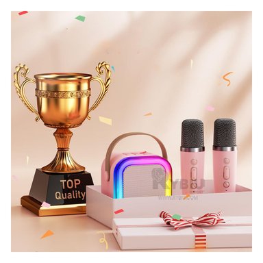 PARLANTE RYBIU K12 MINI BOCINA RECARGABLE COLOR ROSADO + ENVOLTORIO REGALO - 1