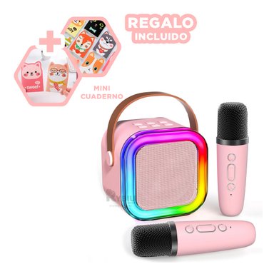 PARLANTE RYBIU K12 MINI BOCINA RECARGABLE COLOR ROSADO + ENVOLTORIO REGALO - 4